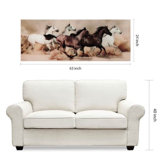 Empire Art Direct 63" x 24" Stampede Frameless Free Floating Printed Tempered Art Glass Wall Art